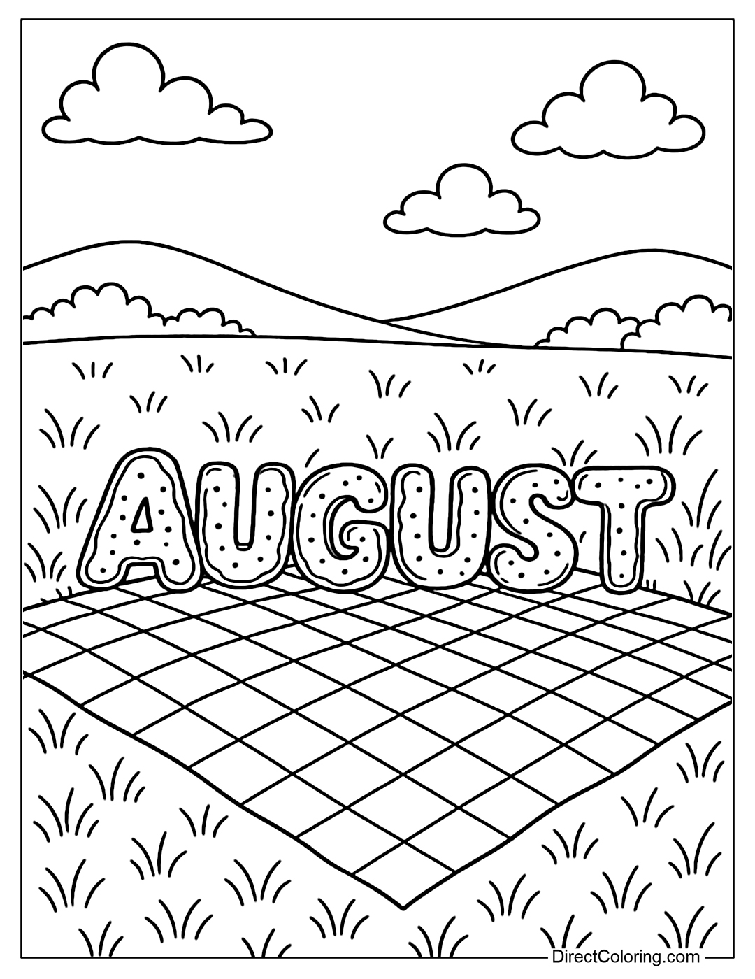 Coloring page of the word 